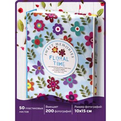 Фотоальбом BRAUBERG на 200 фото 10х15 см, твердая обложка, "Цветочки", разноцветный, 391119 - фото 11091425