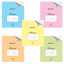 Тетрадь 18 л. BRAUBERG "ЭКО", клетка, обложка картон 170 г/м2, ПАСТЕЛЬНАЯ С УГОЛКОМ, 402804 - фото 11093203