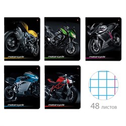 Тетрадь А5 48 л. АЛЬТ скоба, клетка, глянцевый лак, "Спортивные мотоциклы" (5 видов), 7-48-844 - фото 11098575