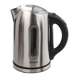 Чайник SONNEN KT-1740, 1,7 л, 2200 Вт, закрытый нагревательный элемент, терморегулятор, нержавеющая сталь, 453421 - фото 11101685