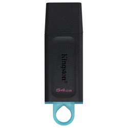 Флеш-диск 64 GB KINGSTON DataTraveler Exodia, разъем USB 3.2, черный/бирюзовый, DTX/64GB - фото 11109655