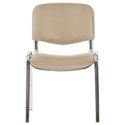Стул для персонала и посетителей "ИЗО", хромированный каркас, кожзаменитель бежевый Z-21 - фото 11111634