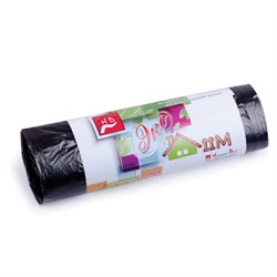 Мешки для мусора 30 л, черные, в рулоне 20 шт., ПНД, 6 мкм, 50х60 см, КБ, "ЭкоДом", 2098 - фото 11121422