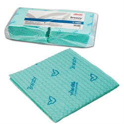 Салфетка VILEDA "Бризи", КОМПЛЕКТ 25 шт., объемное микроволокно, зеленая, 35х35 см, 161619 - фото 11122714