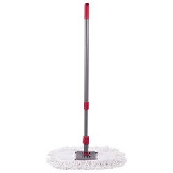Швабра-рамка для СУХОЙ УБОРКИ, 40 см, телескопический черенок из нержавеющей стали 125 см, МОП хлопок, LAIMA, 603605 - фото 11123811