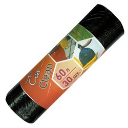 Мешки для мусора 60 л, черные, в рулоне 30 шт., ПНД, 6 мкм, 58х64 см, эконом, КОНЦЕПЦИЯ БЫТА "EcoClean", 2104 - фото 11124149