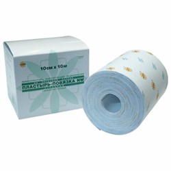 Пластырь-повязка рулонная LEIKO 10х1000 см, на нетканой основе "Липкий бинт", 132825 - фото 11135800