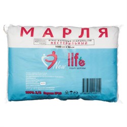 Марля медицинская отбеленная NEW LIFE отрез 0,9х10 м, плотность 30 (±2) г/м2, 94266 - фото 11136334