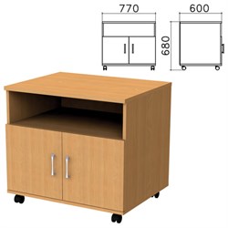 Тумба для оргтехники "Монолит", 770х600х680 мм, 2 двери, полка, цвет бук бавария, ТМ30.1 - фото 11137061
