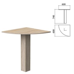 Стол приставной угловой "Бюджет" 600х600х740 мм, дуб сонома, 402664-091 - фото 11138164