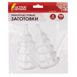 Пенопластовые заготовки для творчества "Ёлочки", 2 шт., 100 мм, ОСТРОВ СОКРОВИЩ, 661374 - фото 11139448