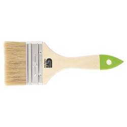 Кисть плоская 75 мм, натуральная щетина, деревянная ручка, для масляных красок, лаков, СИБРТЕХ, 82265 - фото 11146400