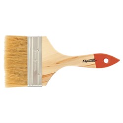 Кисть плоская 100 мм, натуральная щетина, деревянная ручка, для масляных краскок, лаков, SPARTA, 824455 - фото 11146403