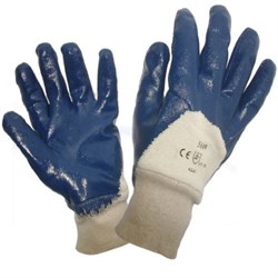 Перчатки нитриловые частичный облив манжет резинка - фото 11166177