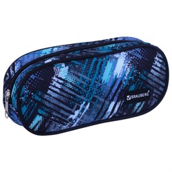 Пенал-косметичка BRAUBERG овальный, полиэстер, "Lines", 22х9х5 см, 229273 - фото 11184646