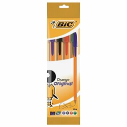 Ручки шариковые BIC "Orange Original", НАБОР 4 ЦВЕТА, узел 0,8 мм, линия 0,3 мм, пакет, 8308541/516337 - фото 11202819