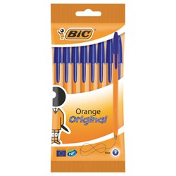 Ручки шариковые BIC "Orange Fine", НАБОР 8 шт., СИНИЕ, линия письма 0,32 мм, пакет, 919228/516351 - фото 11203719