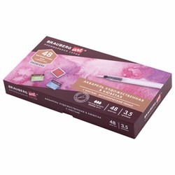 Акварель художественная кюветы НАБОР 48 цветов по 3,5 г, металлический кейс, BRAUBERG ART PREMIERE, 191775 - фото 11206026