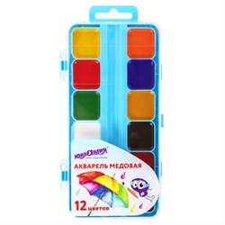 Краски акварельные ЮНЛАНДИЯ "ЮНЛАНДИК-ХУДОЖНИК", медовые, 12 цветов, КЛАССИЧЕСКИЕ, пластик, 192287 - фото 11206716