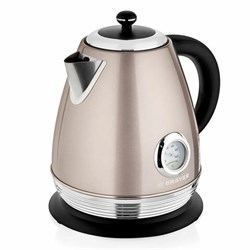 Чайник с термометром BRAYER BR1007, 1,7 л, 2200 Вт, закрытый нагревательный элемент, сталь, бежевый - фото 11217975