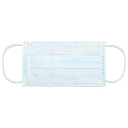 Маска медицинская одноразовая КОМПЛЕКТ 100 шт., короб, 3-х слойный фильтр мельтблаун, голубая, ГЕКСА - фото 11225150