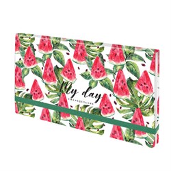 Еженедельник недатированный с резинкой (171х93 мм), BRAUBERG, твердый, УФ-ЛАК, 64 л., "Watermelon", 114577 - фото 11230358