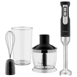 Блендер погружной SCARLETT SC-HB42F61, 1100 Вт, 25 скоростей, 3 насадки, стакан, черный - фото 11235028