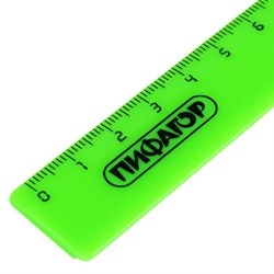 Линейка пластиковая 16 см, ПИФАГОР, неоновая, ассорти, 210603 - фото 11256670