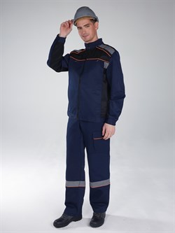 Костюм Практик СОП (тк.Смесовая,210) п/к, т.синий/черный - фото 11294131