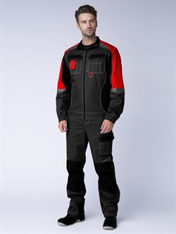 Костюм Формула (тк.Смесовая,240) брюки, серый/красный/черный - фото 11294157