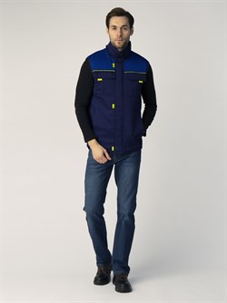 Жилет утепленный Флофт (тк.Смесовая,210), т.синий/васильковый - фото 11294203