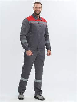 Костюм Легион-2 СОП (тк.Смесовая,210) п/к, т.серый/красный - фото 11294227