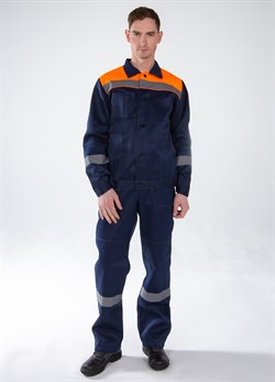 Костюм Лигор-2 СОП (тк.Смесовая,210) п/к, т.синий/оранжевый - фото 11294265