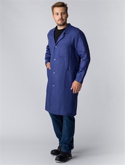 Халат мужской рабочий (тк.Диагональ,195), т.синий - фото 11294321