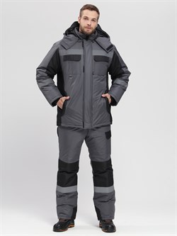Костюм зимний Вектрон-2 СОП (тк.Таслан,135) п/к, т.серый/черный - фото 11294330