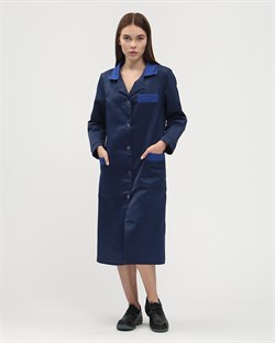 Халат женский Технолог (тк.Смесовая,210), т.синий/васильковый - фото 11294415
