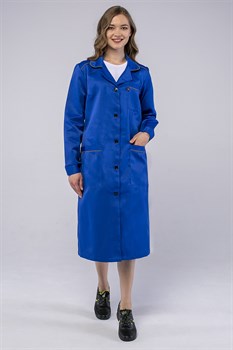 Халат женский ИТР (тк.Смесовая,210), васильковый - фото 11294602