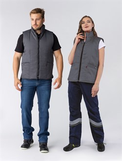 Жилет утепленный Универсальный (тк.Смесовая,210), т.серый - фото 11294641