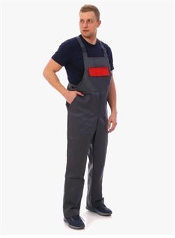 Полукомбинезон ИТР (тк.Смесовая,210), серый/красный - фото 11294684