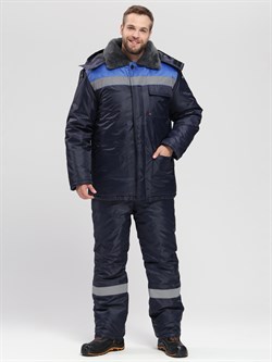 Костюм зимний Труженик-Ультра-2 (тк.Оксфорд) п/к, т.синий/васильковый - фото 11294808