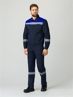 Костюм Липецк-1 СОП (тк.Смесовая,260) брюки, т.синий/васильковый - фото 11294940