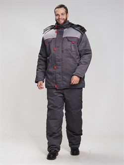 Костюм зимний Флофт-1 (тк.Смесовая,210) брюки, т.серый/св.серый - фото 11294958