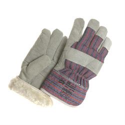 Перчатки спилковые комбинированные утепл.(иск.мех) - фото 11298125