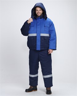 Костюм зимний Темп (тк.Смесовая,210) п/к, т.синий/васильковый - фото 11375468