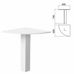 Стол приставной угловой "Бюджет", 600х600х740 мм, белый, 402664-290 - фото 11560547