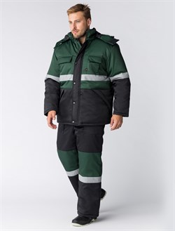 Костюм зимний Профи-Норд IMP (тк.Смесовая,240) п/к, черный/т.зеленый - фото 11560655