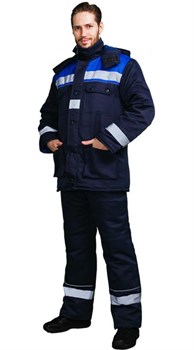 Костюм зимний Буря (тк.Смесовая,210) п/к, т.синий/васильковый - фото 11703994