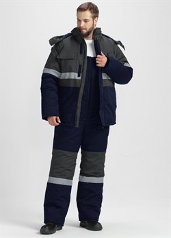 Костюм зимний Профи-Норд IMP (тк.Смесовая,240) п/к, т.синий/серый - фото 11737741
