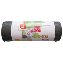 Мешки для мусора, 60 л, черные, в рулоне 20 шт., ПНД, 7 мкм, 60х70 см, эконом, КБ, "ЭкоДом", 1749 - фото 11745329