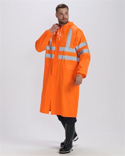 Плащ влагозащитный сигнальный ProfLineSpecialist СОП (ПВХ,210), оранжевый - фото 11765371